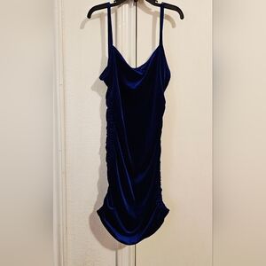 Elegant Blue Velvet Dress